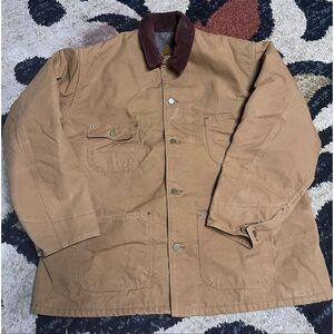 Vintage sz XL Carhartt Blanket Lined Jacket Corduroy Collar Muleskin 80’s